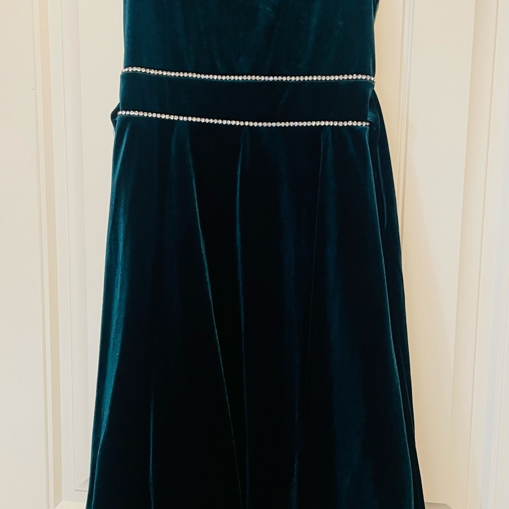 Rare Editions Green Strapless A-Line Prom Dress